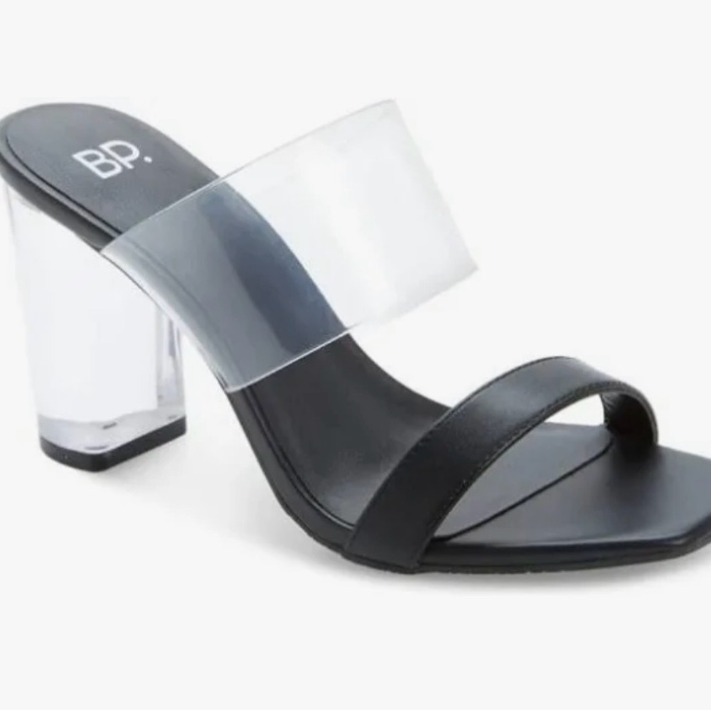 BP Black and Transparent Heeled Sandal